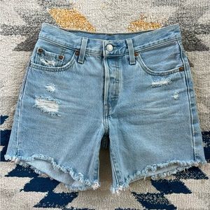 Levi’s Mid-waist 501 Blue Denim Shorts